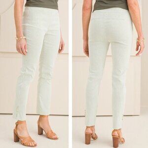 CHICO'S Brigitte Slim Ankle Pants Sz 12 Green Striped